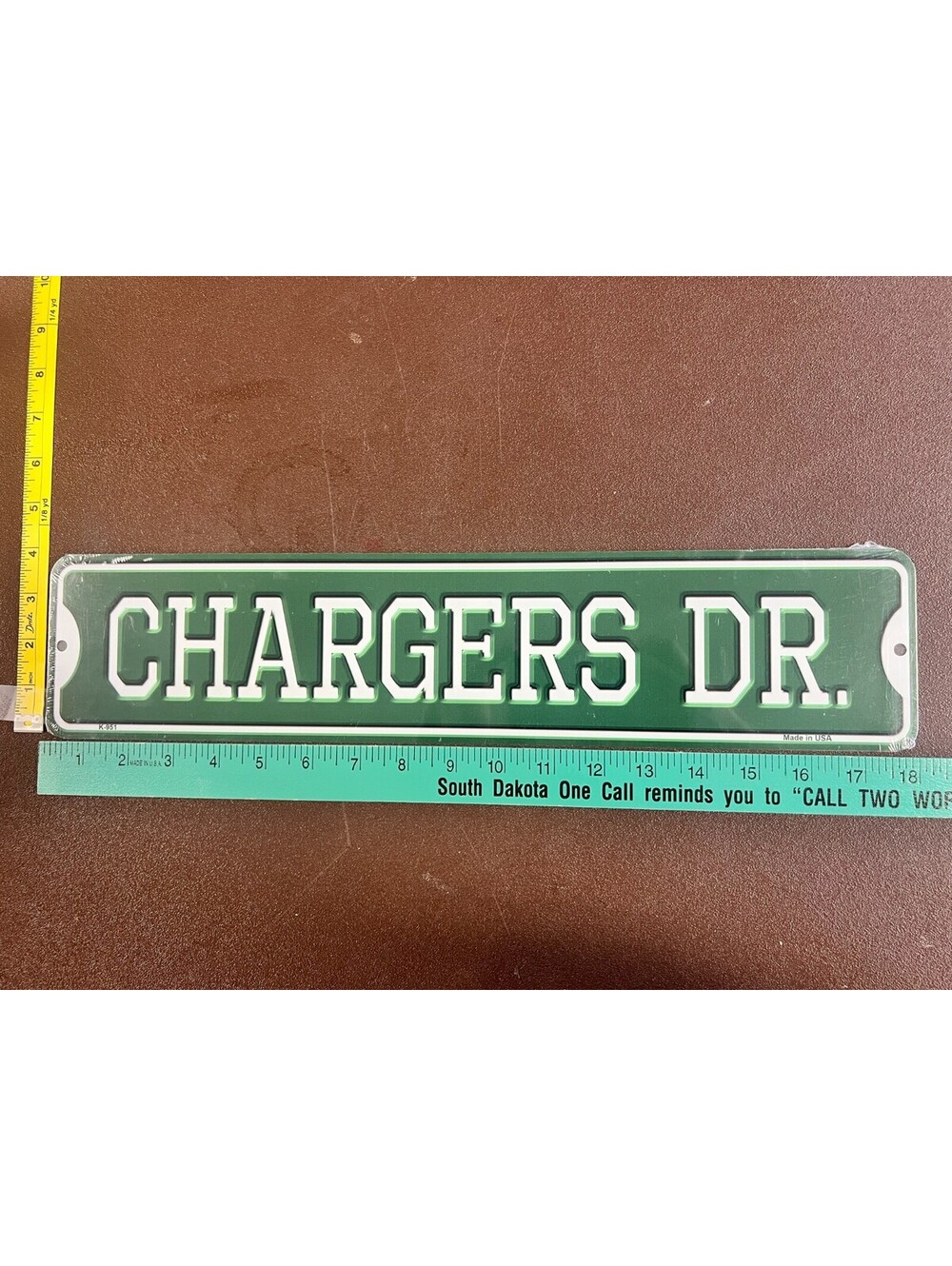 Los Angeles Chargers DR Green Aluminum Street Sign 4x18 Football Decor